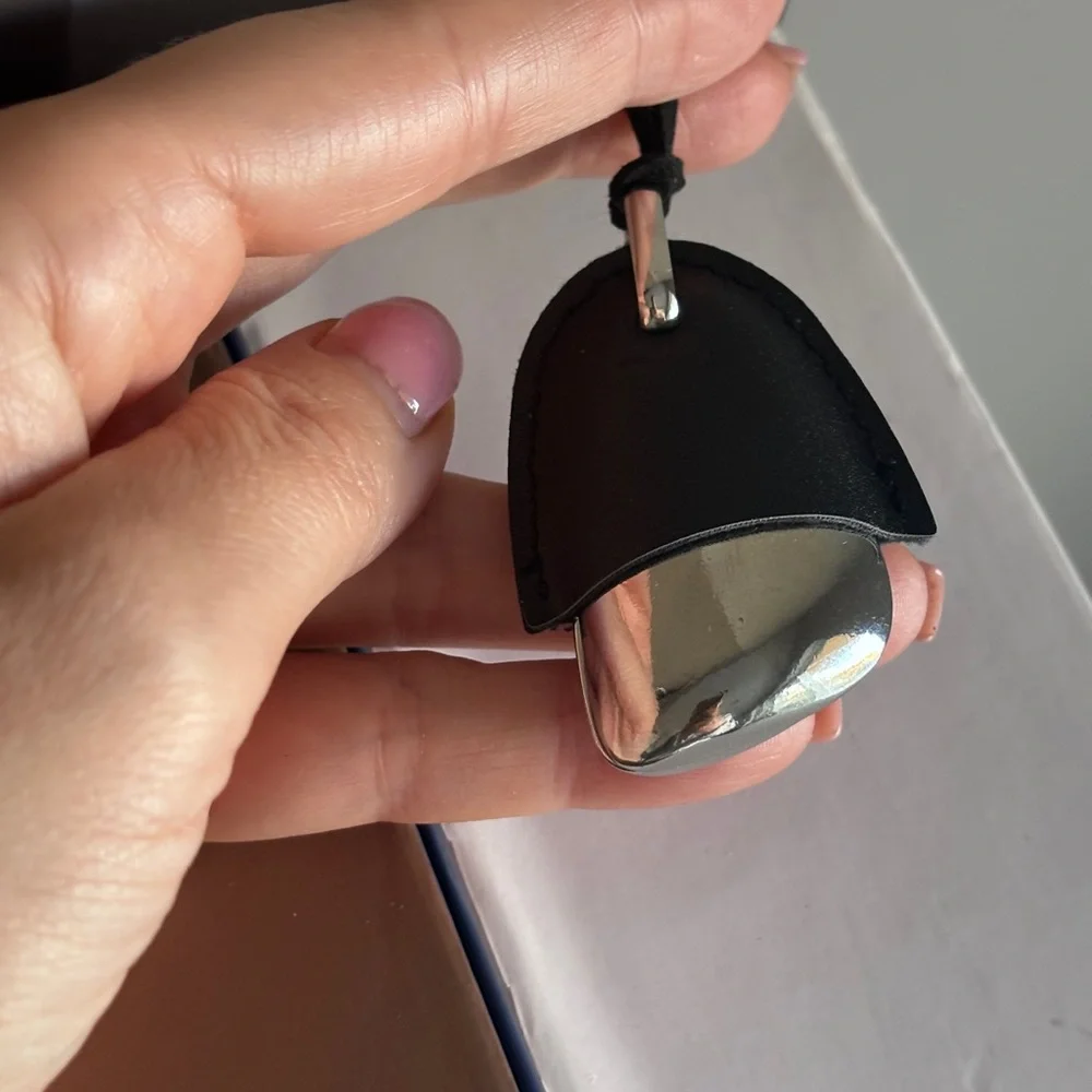 Pewter and Leather Wrapped Pendant Necklace - Picture 4 of 6